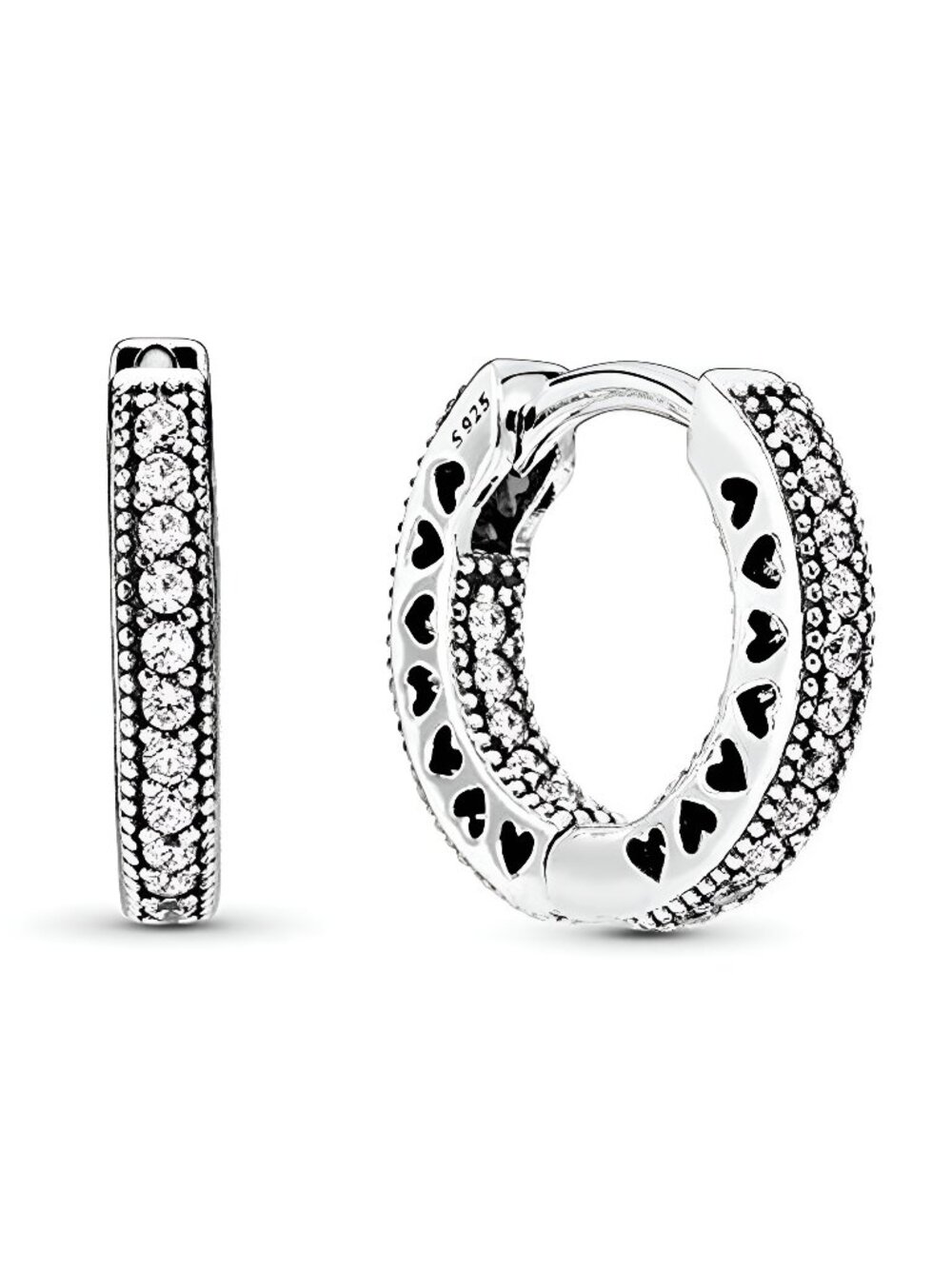 Pavé Heart Hoop Earrings - Elegant Earrings for Women - Great Gift for Her